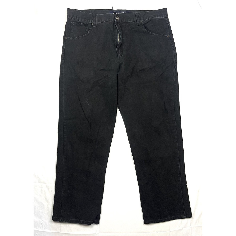 Halifax The Art of Denim Mens 44x32 Black Jeans Relaxed Baggy Cotton Y2K Skater